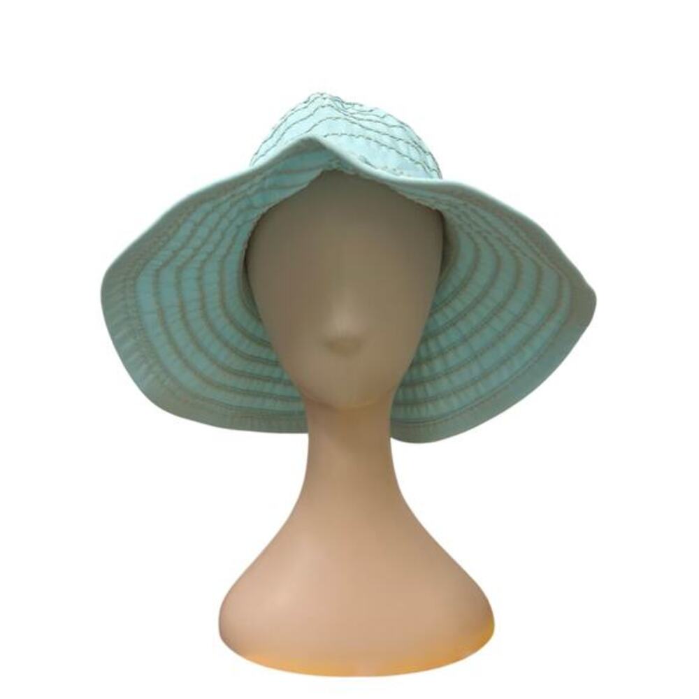 Teal blue Sun and Sand Packable travel brim sun hat NWT